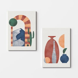 Wallity Cuadros Decorativos de Lienzo Multicolor (2 Piezas) 50 x 70 cm